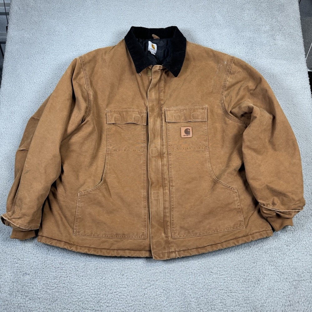 Carhartt Jacket Mens 3XL Brown Chore Barn Duck Canvas Work Quilted Heavy C26211